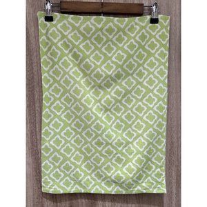 Caravan Home Green & Beige Striped & Printed Large Tea Towels Set of 2